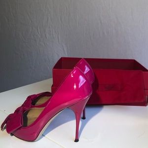 Valentino Fuchsia 11M Mena Open Toe Pump size 39